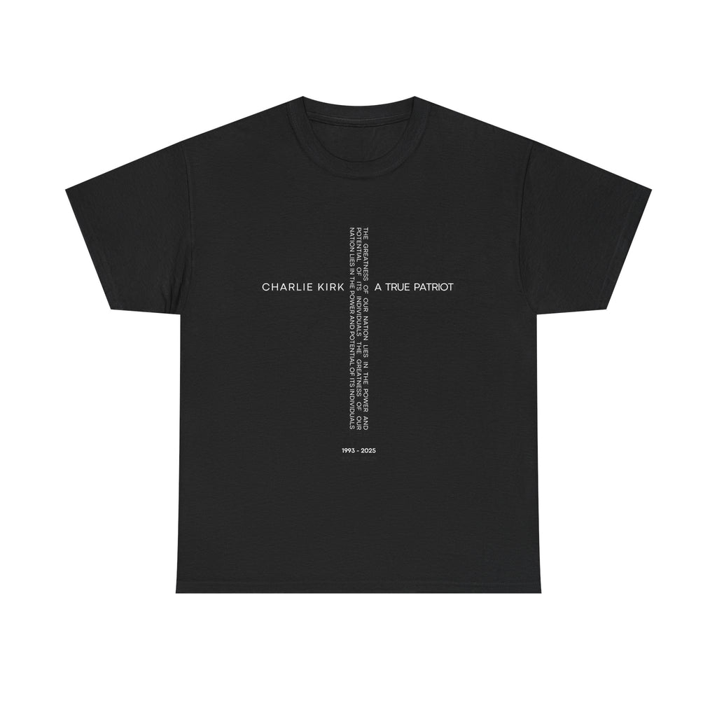 "Text Cross" T-shirt / In All Honor – Charlie Kirk (1993–2025)
