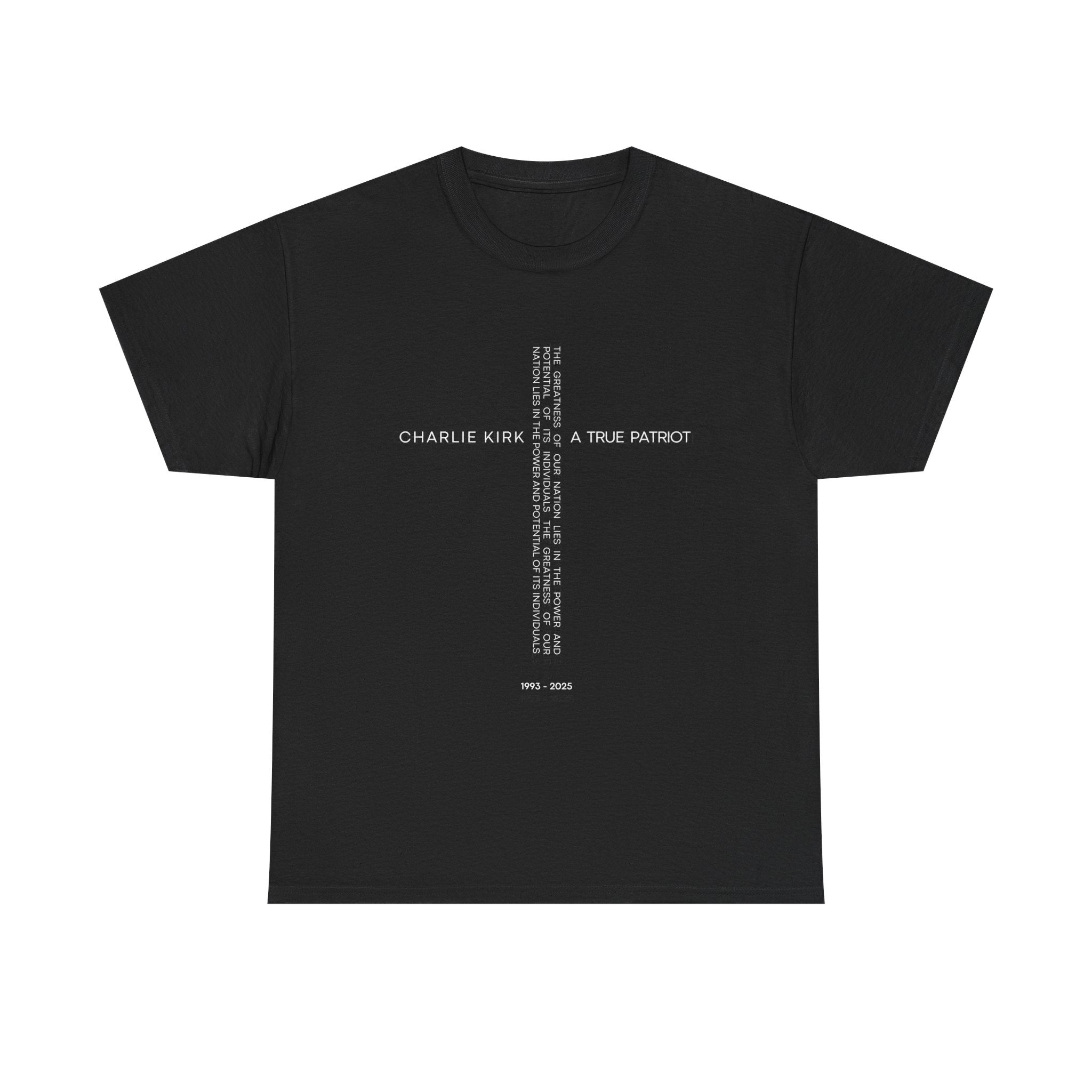 "Text Cross" T-shirt / In All Honor – Charlie Kirk (1993–2025)