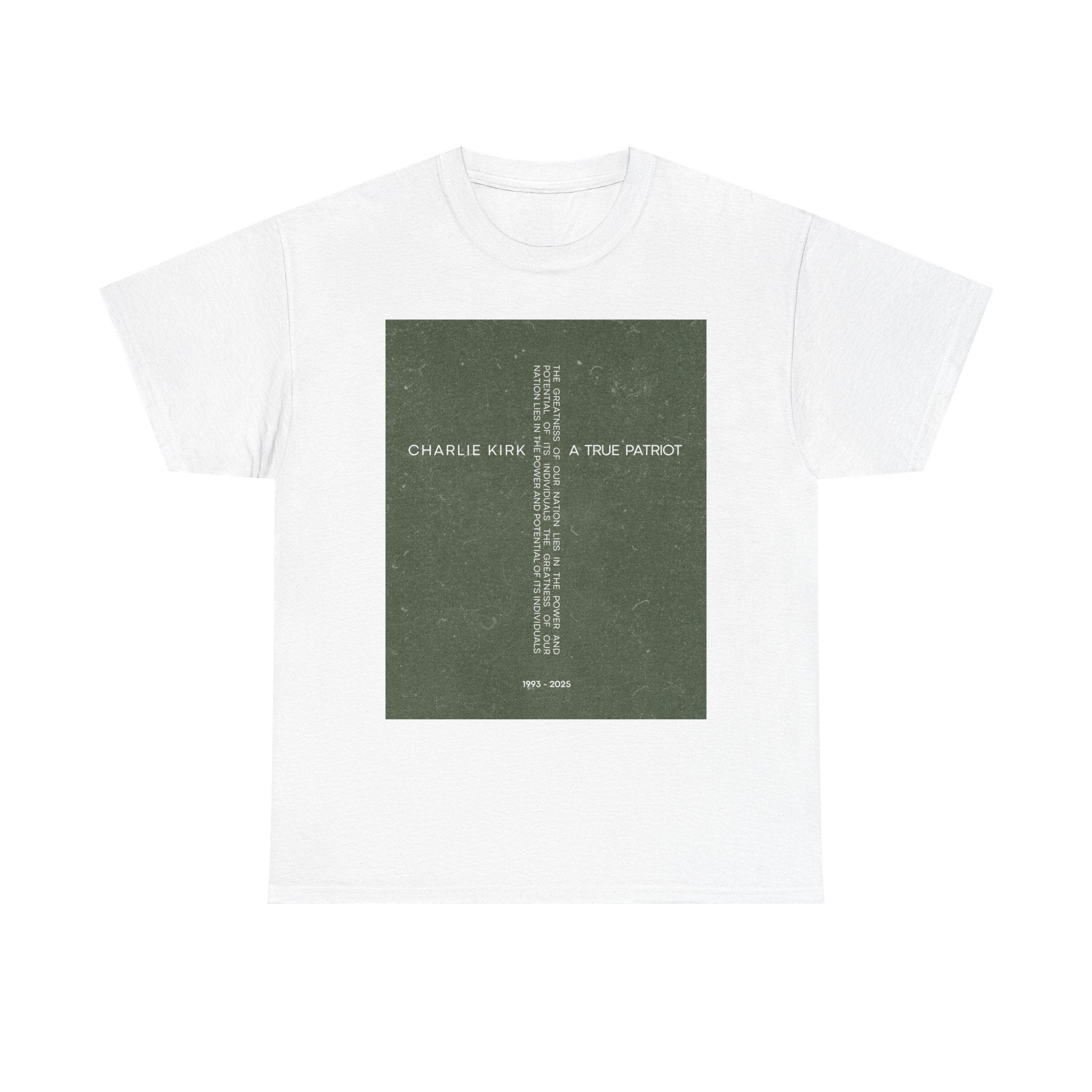 "Text Cross" Green T-shirt / In All Honor – Charlie Kirk (1993–2025)