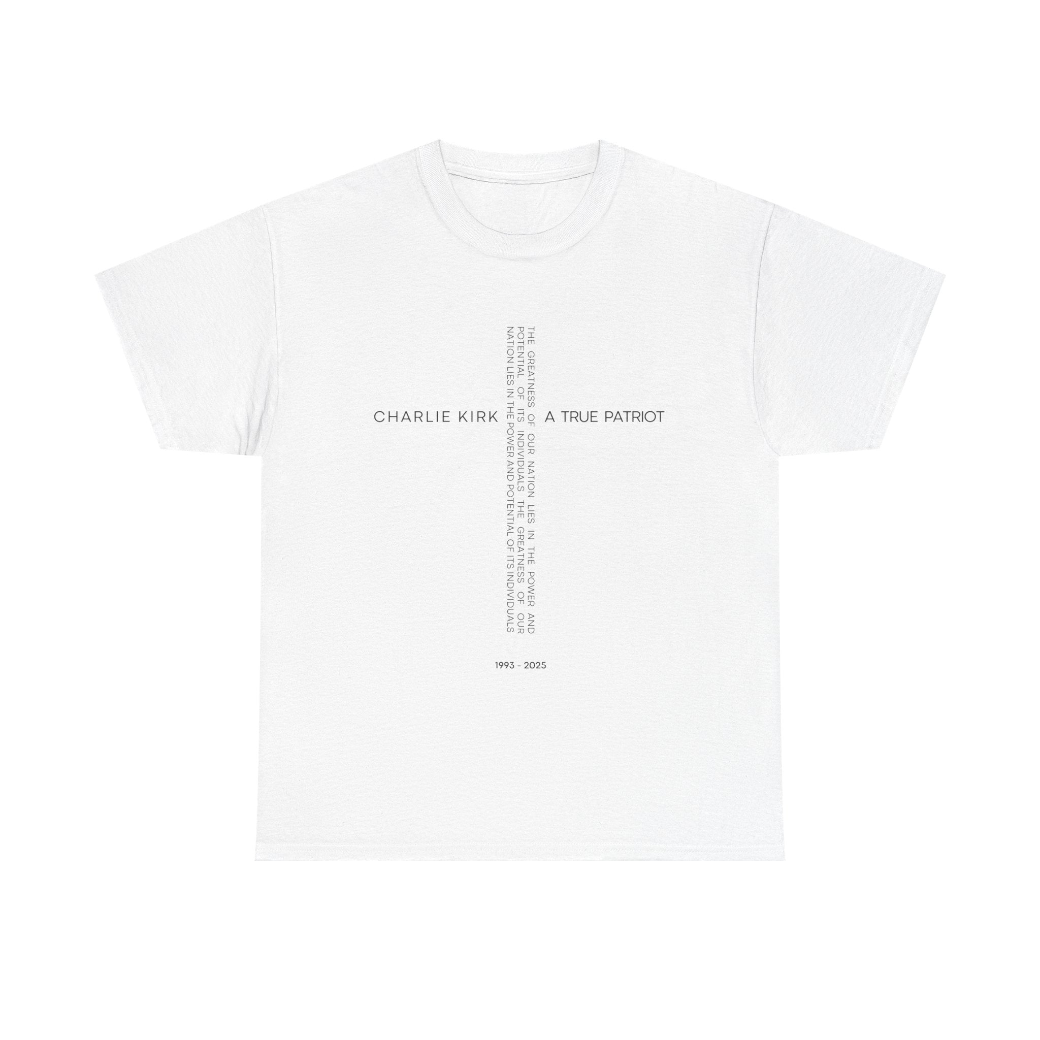 "Text Cross" T-shirt / In All Honor – Charlie Kirk (1993–2025)
