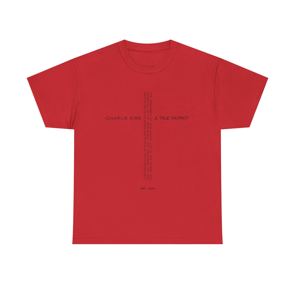 "Text Cross" T-shirt / In All Honor – Charlie Kirk (1993–2025)
