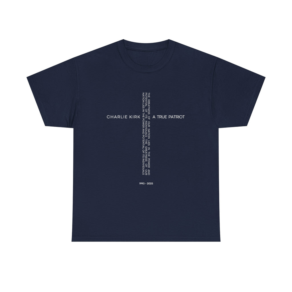 "Text Cross" T-shirt / In All Honor – Charlie Kirk (1993–2025)
