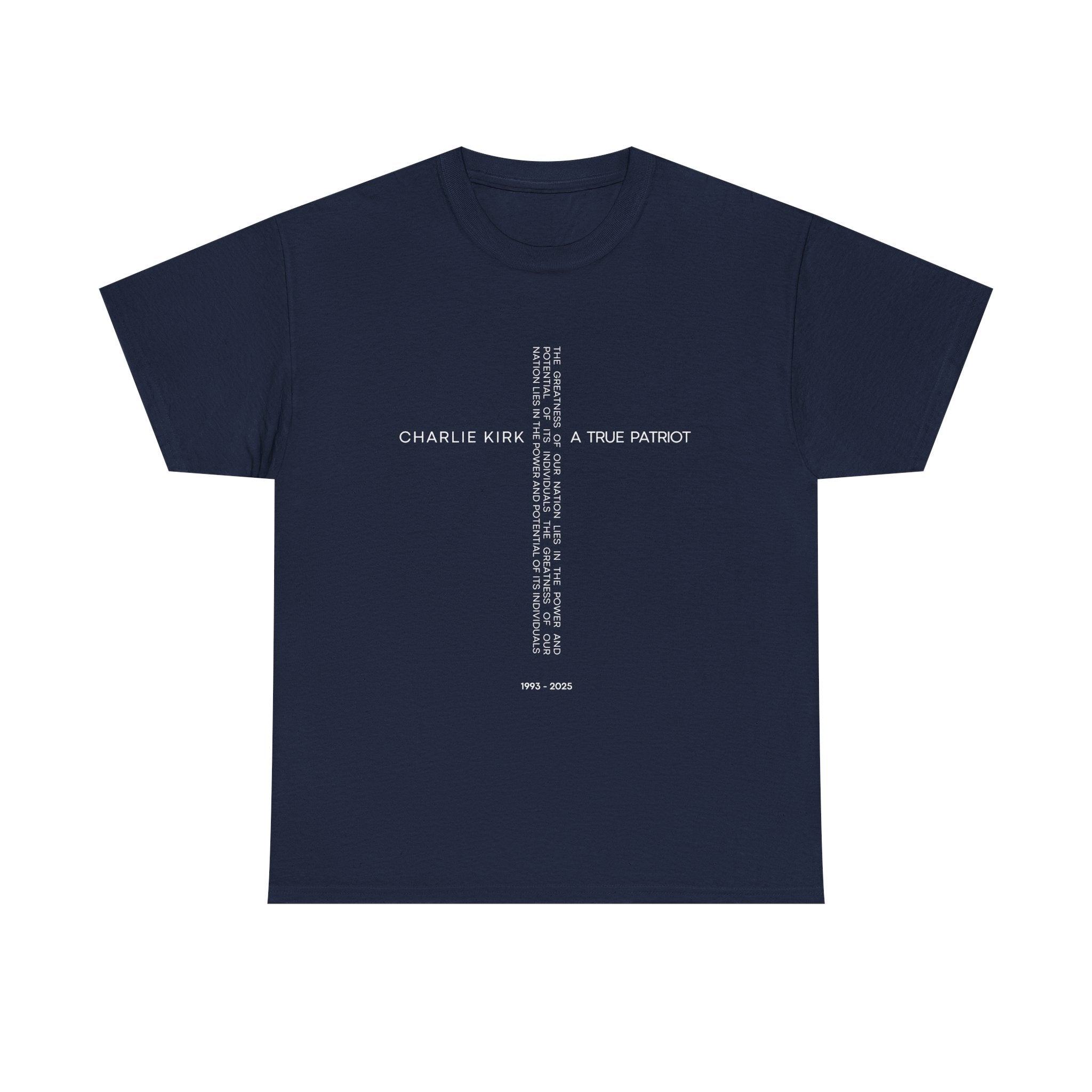 "Text Cross" T-shirt / In All Honor – Charlie Kirk (1993–2025)